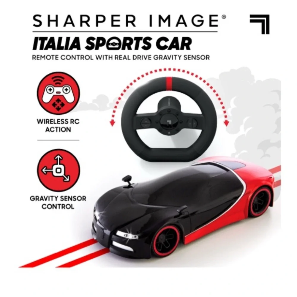 Sharper Image RC Italia Sports Car Bugatti Style Red Black Toy Car